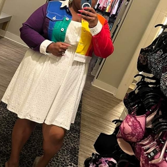 🆕️🌈 3X RAINBOW ALWAYS PROUD DENIM JACKET - PRIDE 🌈 - Picture 5 of 5